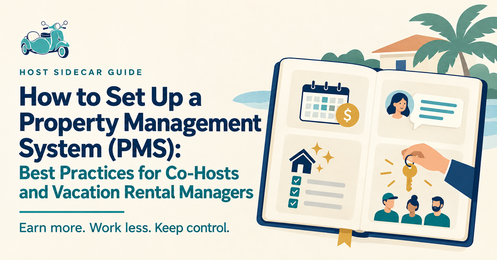 An open property playbook organizes pricing, guest messaging, turnover tasks, and human approvals before PMS automation.